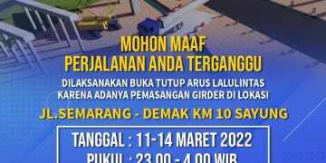 Jalur Pantura Semarang-Demak di Sayung Bakal Terganggu 4 Hari