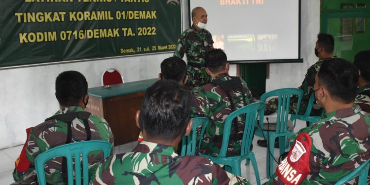Tingkatkan Profesionalisme Babinsa, Kodim 0716/Demak Menggelar Latihan Teknis dan Taktis (Latnis/Tis) Tingkat Koramil