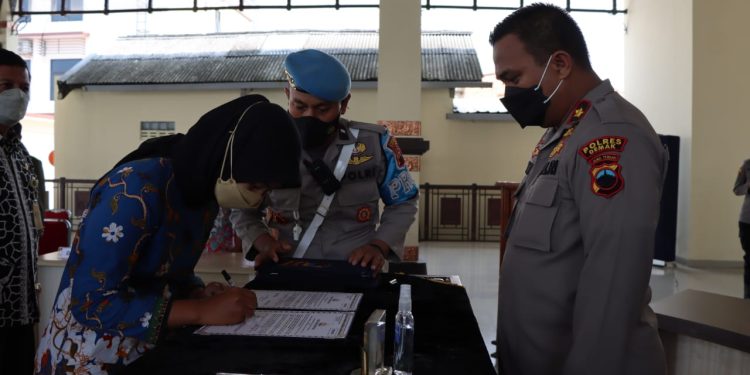 Penerimaan Anggota Polri, Polres Demak ikuti penandatanganan Pakta Integritas
