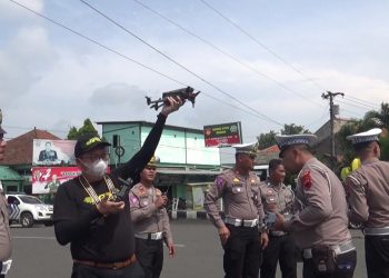 Ditlantas Polda Jawa Tengah, menggelar uji coba Penindakan dengan Sistem ETLE Drone