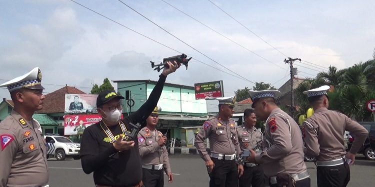Ditlantas Polda Jawa Tengah, menggelar uji coba Penindakan dengan Sistem ETLE Drone