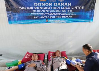 Satlantas Polres Demak Gelar Donor Darah, Peringati Hari Lalu Lintas Ke 68