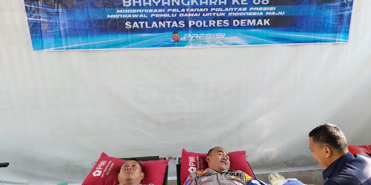 Satlantas Polres Demak Gelar Donor Darah, Peringati Hari Lalu Lintas Ke 68