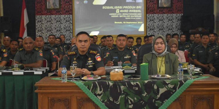 Kodim 0716/Demak Ikut Sosialisasi Produk BRI dan Akad Massal Korem 073/Makutarama
