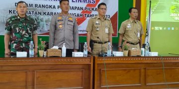 Jelang Pilkades, Danramil 09/Karangtengah Berikan Pembinaan Dan Pelatihan Linmas