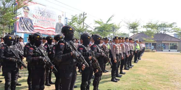 Pilkades Serentak Aman, Polres Demak Gelar Apel Konsolidasi