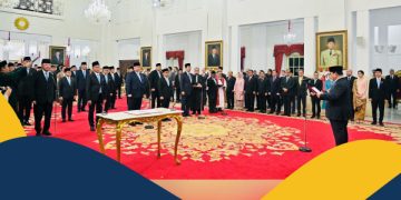 Presiden Prabowo Subianto Lantik Nusron Wahid sebagai Menteri ATR/Kepala BPN di Istana Negara