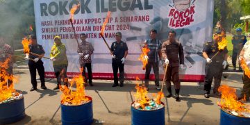 Jutaan Batang Rokok Dimusnahkan Bea Cukai dan Pemkab Demak