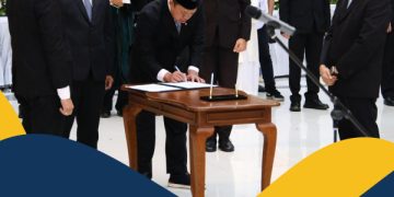 Menteri Nusron Jadi Saksi Pelantikan Pejabat Generasi Pertama di Kantor Komunikasi Kepresidenan